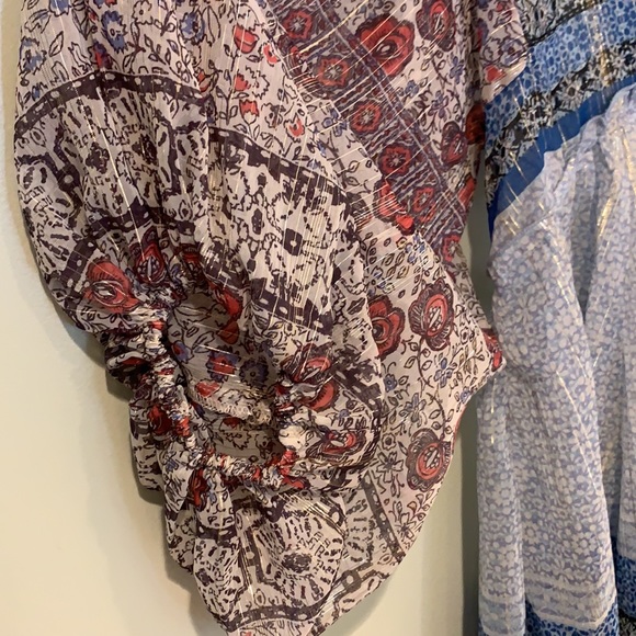 Free People Sheer Boho Balloon Sleeve Top - Picture 4 of 8